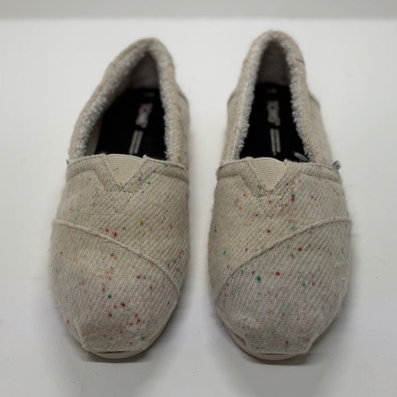 Toms Alpargata Beige Reprieve Speckled Twill Slip On Loafer New Women Size 7 - Picture 1 of 6